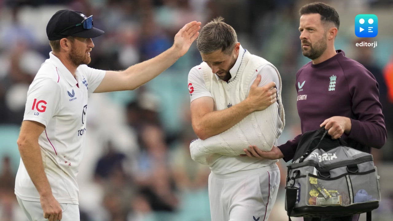 Setback for England as shoulder injury rules out Chris Woakes from remainder of fifth Test
