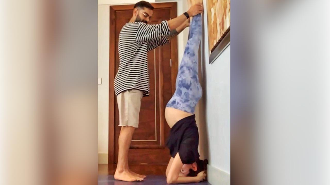 Anushka Sharma performs Shirshasana effortlessly with her baby bump | Editorji
