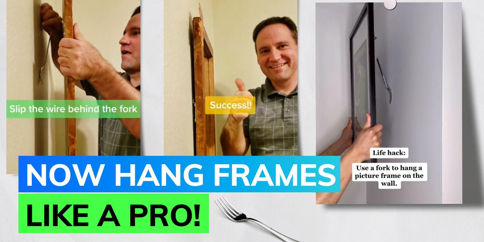 Master the art of hanging frames with this genius fork hack Editorji