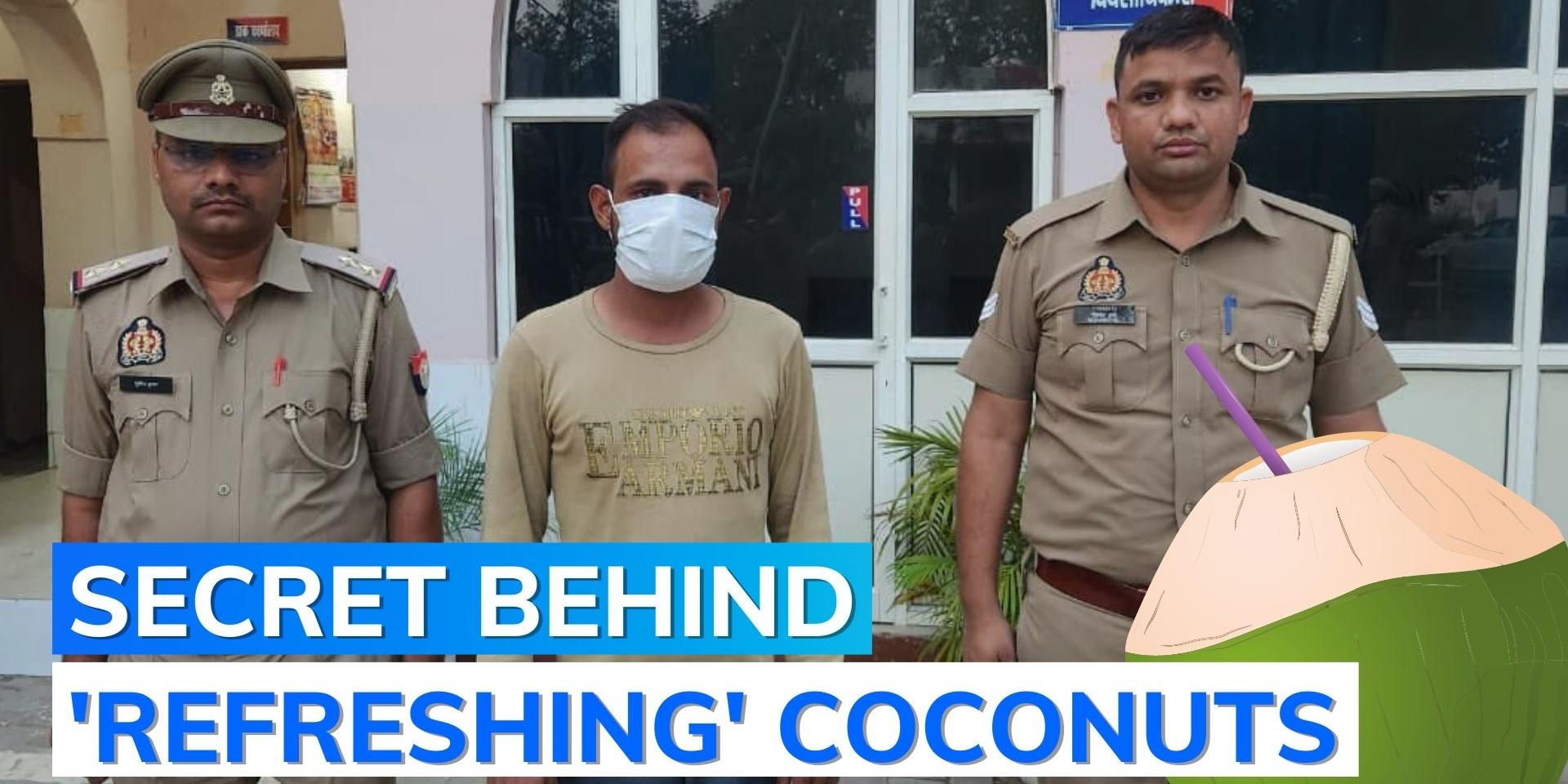Watch vendor sprinkles drain water on tender coconuts in Noida