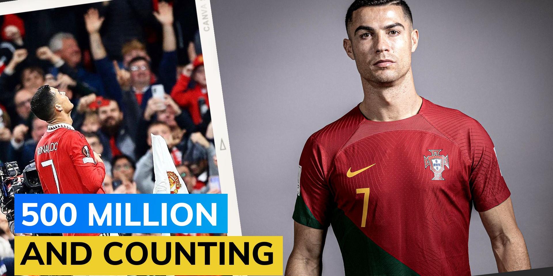 Cristiano Ronaldo first individual to achieve 500 million