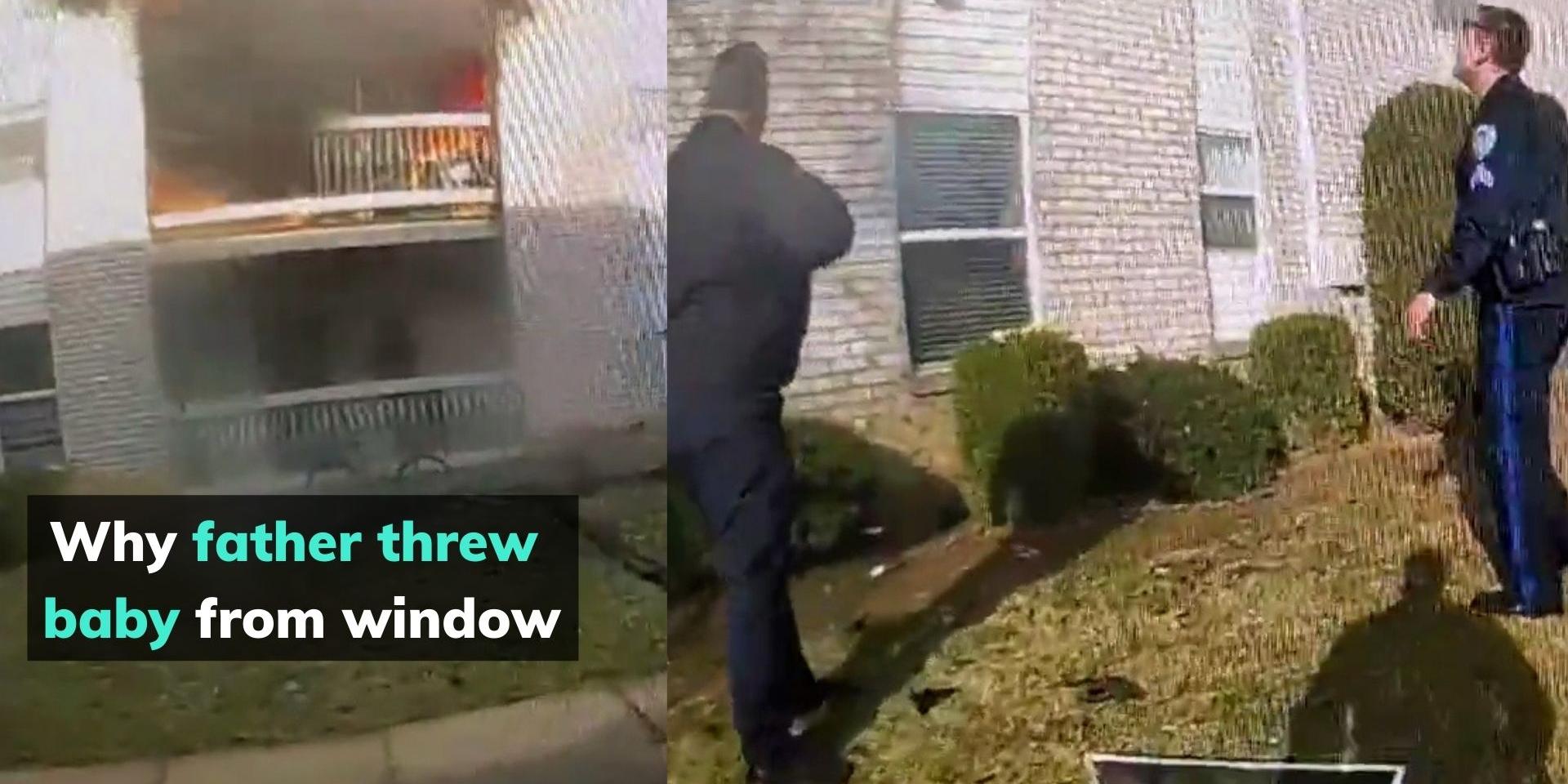 On camera father throws baby from 2nd floor window in US, then jumps