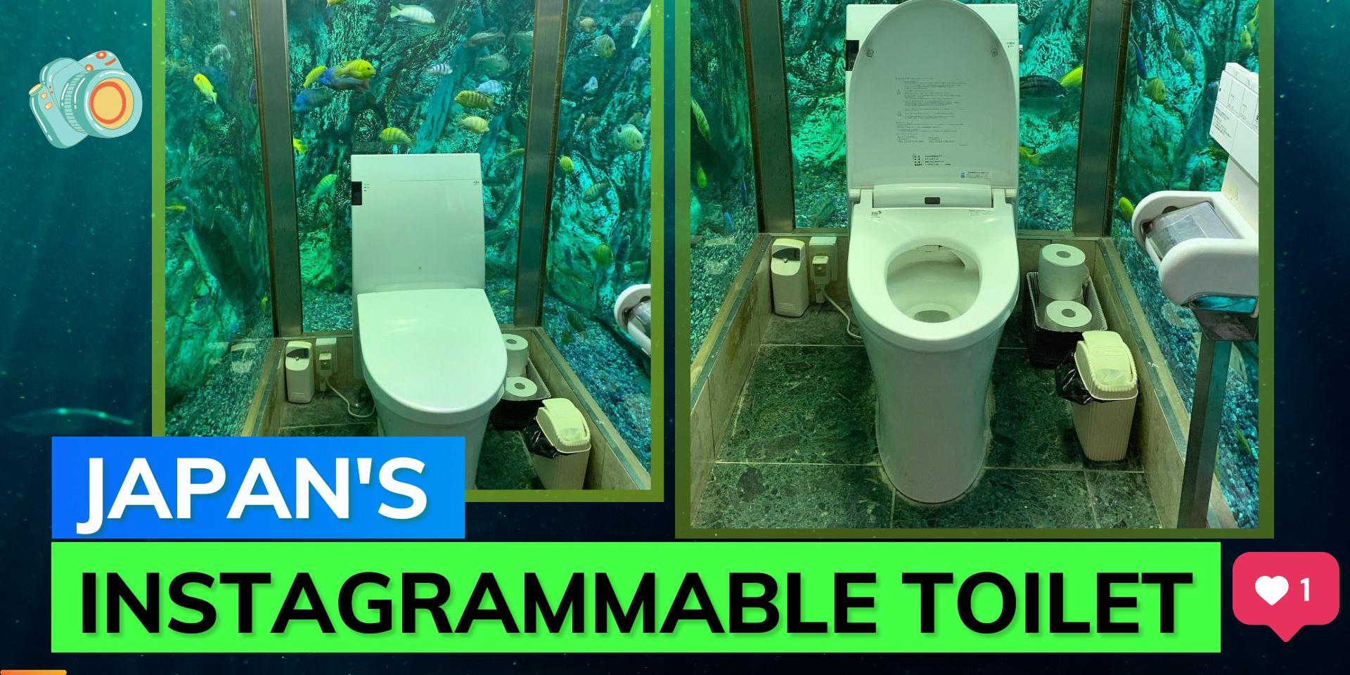 Toilet with an aquarium This Japanese café has a restroom worth a