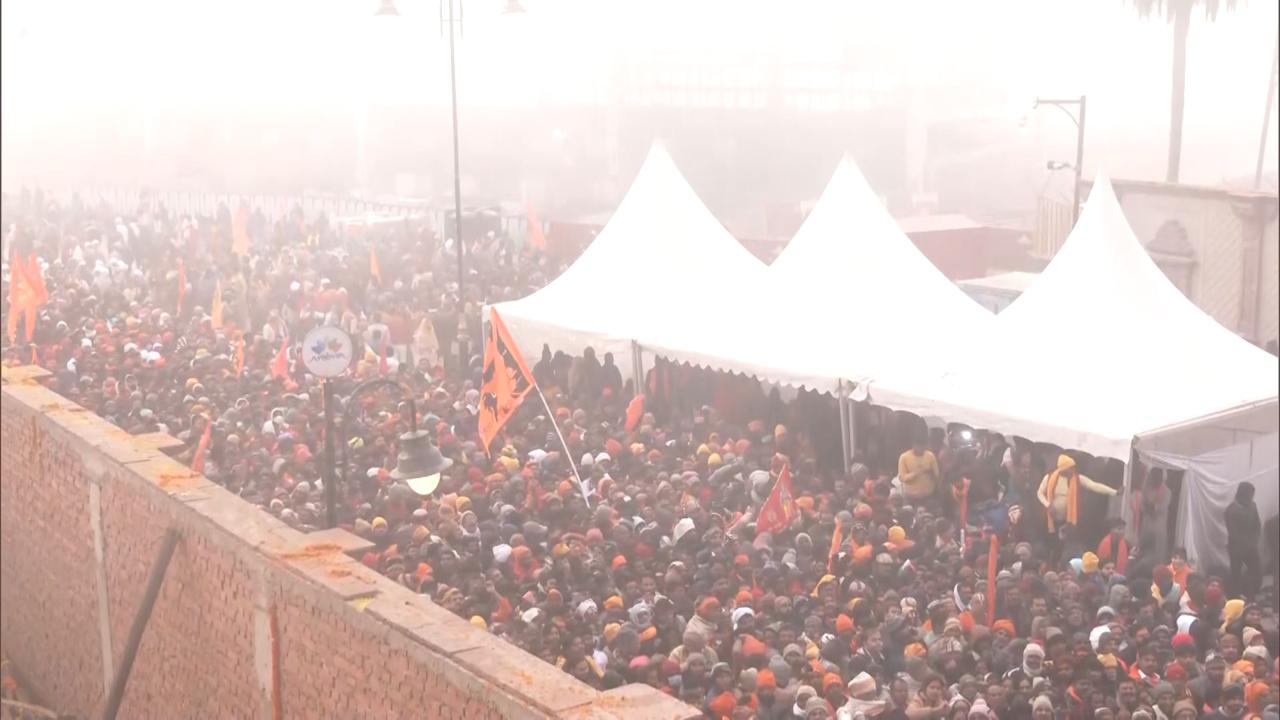 Rush of devotees at Ayodhya Ram temple on first day, security personnel ...